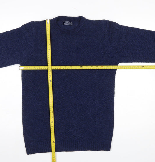 Next Boys Navy Blue Crew Neck Pullover Jumper Size 15 Years Polyester Knit