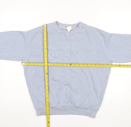H&M Women Blue Aspen Ski Pullover Sweatshirt XS Cotton Blend