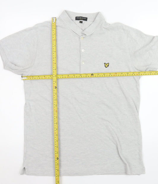 Lyle & Scott Vintage Men's Grey Cotton Polo Shirt Size L