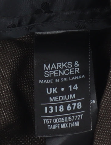 Marks and Spencer Men's Brown Straight Leg Trousers Size M