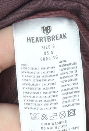 Heartbreak Women Brown Cropped Double-Breasted Blazer Size 8
