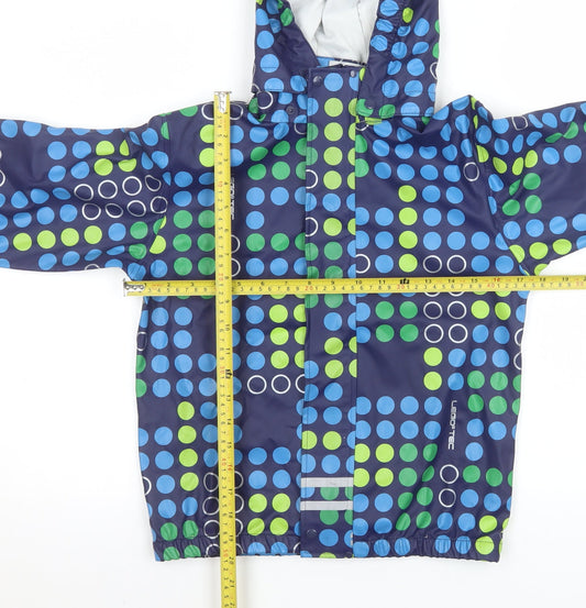 LEGO Boys Blue Polka Dot Waterproof Hooded Rain Coat 9 Years