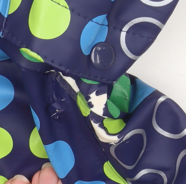 LEGO Boys Blue Polka Dot Waterproof Hooded Rain Coat 9 Years