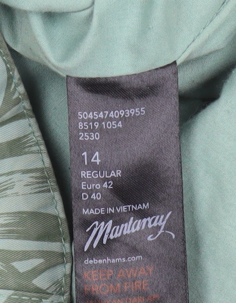 Mantaray Women's Green Floral Cotton Jacket Size 14 Regular