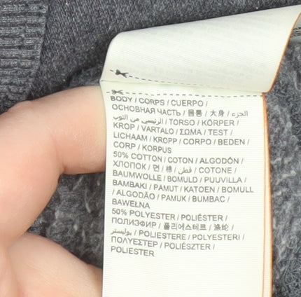 Superdry Men’s Grey XL Pullover Hoodie with Logo Print