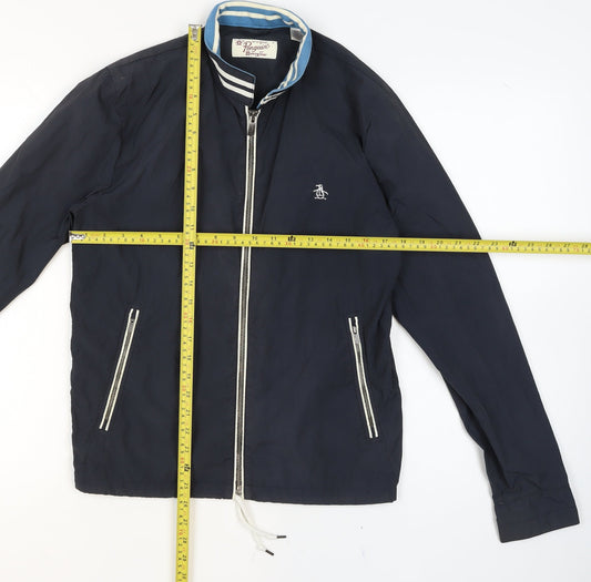 Original Penguin Boys Blue Bomber Jacket Size S Nylon Cotton Lightweight