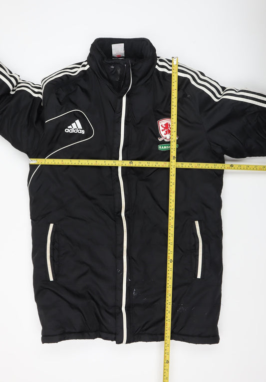 Adidas Mens Black Insulated Puffer Jacket Size M Football Style
