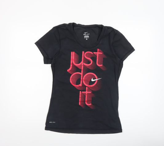 Nike Women's Black Dri-FIT Sports T-Shirt Size M Short Sleeve