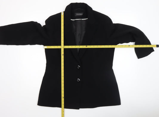 Planet Womens Black Size 14 Classic Single-Breasted Blazer