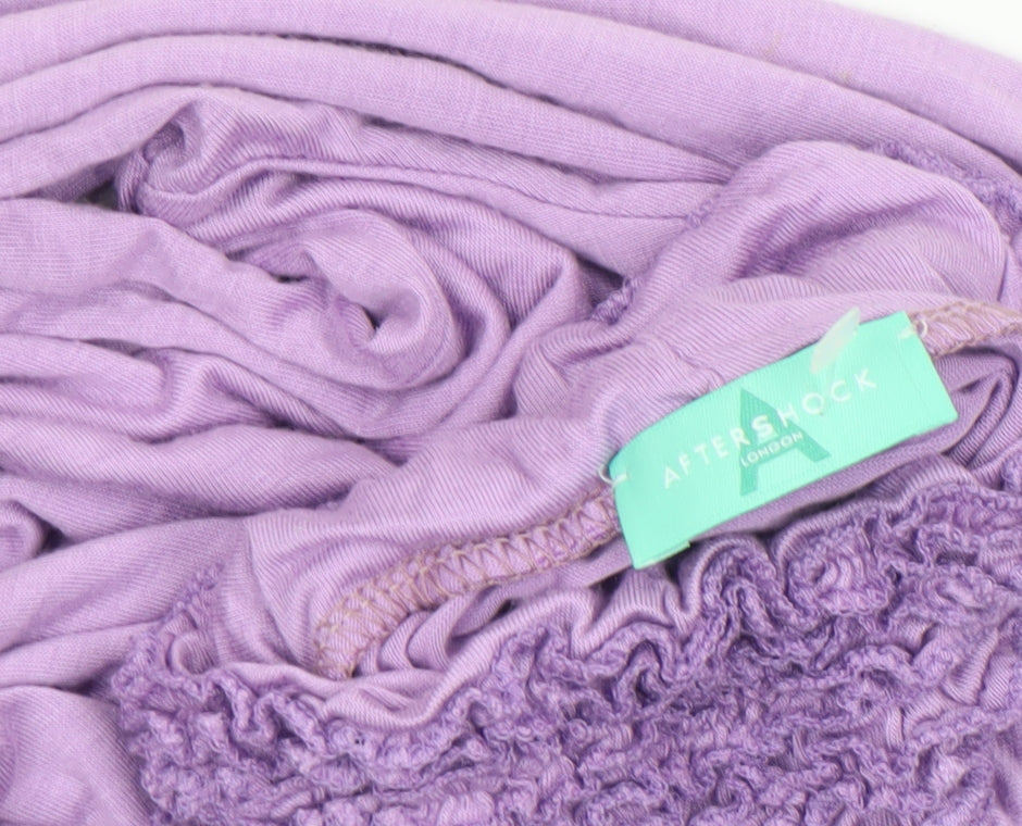 Aftershock London Women’s Purple Roll Neck Long Sleeve Jersey Blouse Size 12