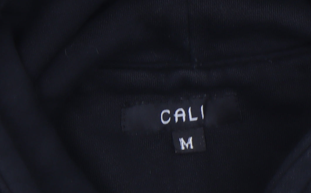 CALI Mens Black Pullover Hoodie Medium Cotton Winter Casual