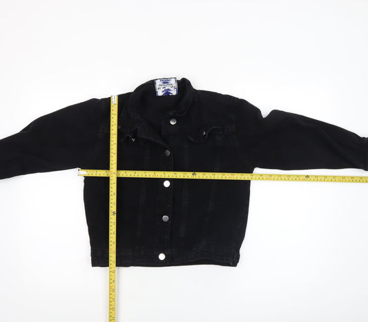 H.M Miss Annie Girls Black Denim Button Jacket 6-7 Years Classic Style