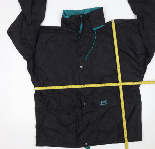 Helly Hansen Men's Black L Rain Jacket Waterproof Windproof Outdoor Coat