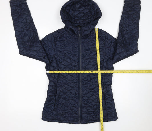 The North Face Women's Blue Quilted Hooded Jacket Size M