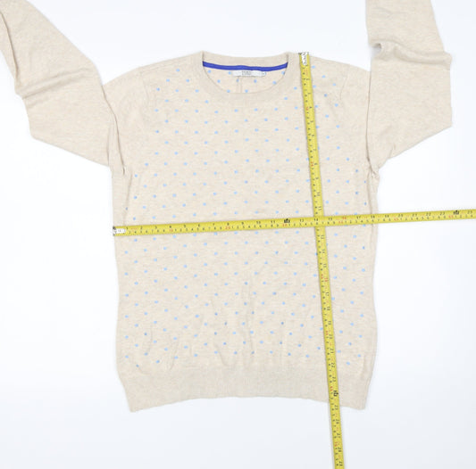 Dickins & Jones Womens Beige Polka Dot Cotton Jumper M