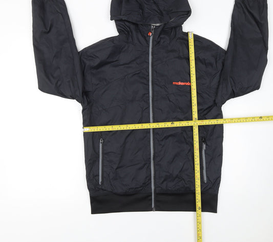 McKenzie Boys Black Hooded Windbreaker Jacket XL Full Zip Logo Lightweight