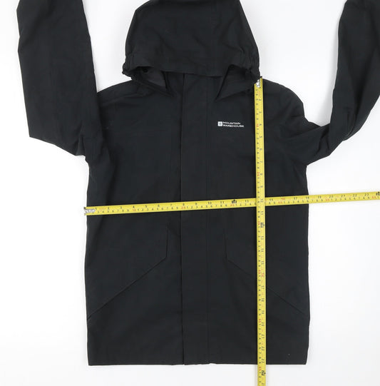 Mountain Warehouse Boys Black Waterproof Hooded Rain Jacket 11-12 Years
