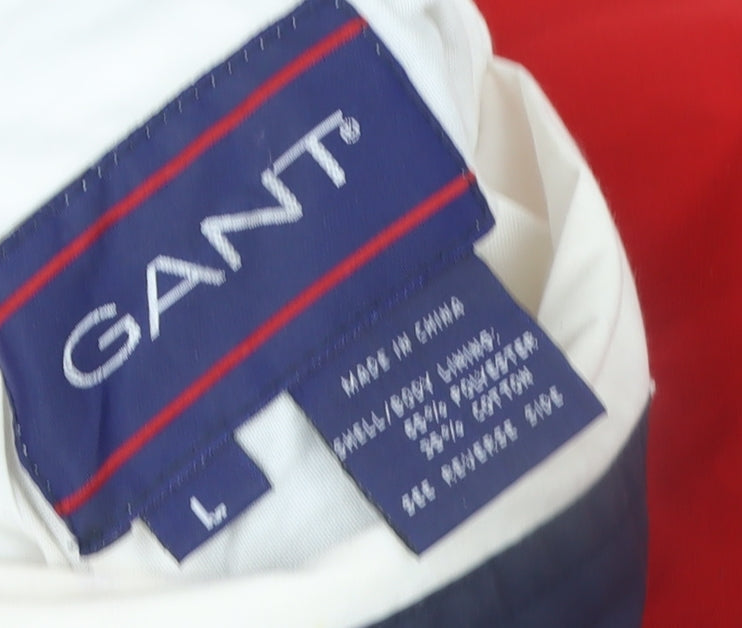 Brand and care label for GANT Men's Multicoloured L Windbreaker Jacket Retro Style
