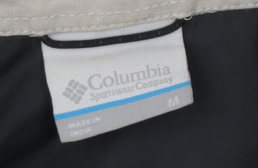 Columbia Men Beige Cotton Blend Long Sleeve Button-Up Outdoor Shirt M