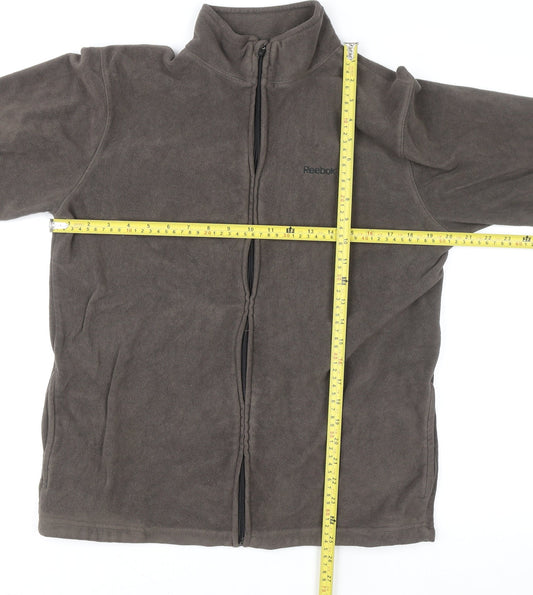 Reebok Men's Brown Full Zip Fleece Sweatshirt Size M