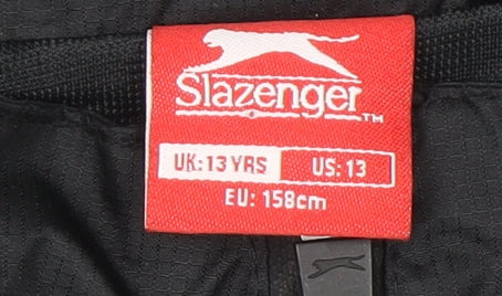 Slazenger Boys Black 13 Years Lightweight Windbreaker Jacket