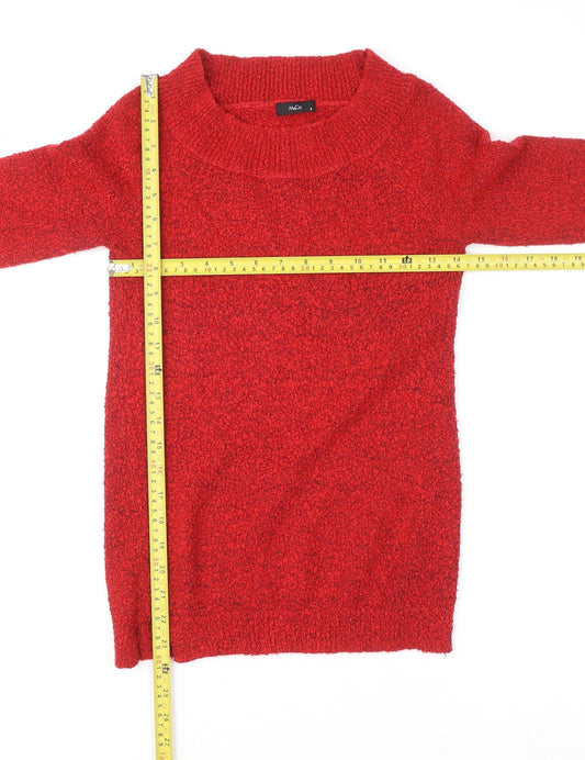M&Co Women Red Chunky Knit Pullover Jumper Size 8