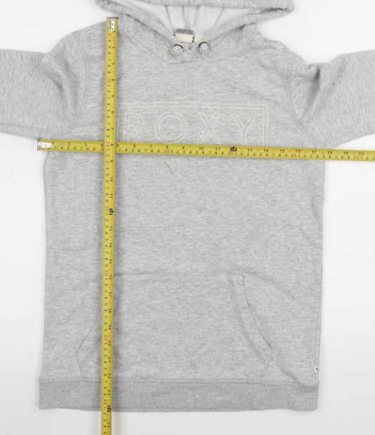 Roxy Womens Grey Pullover Hoodie Small Cotton Blend Casual