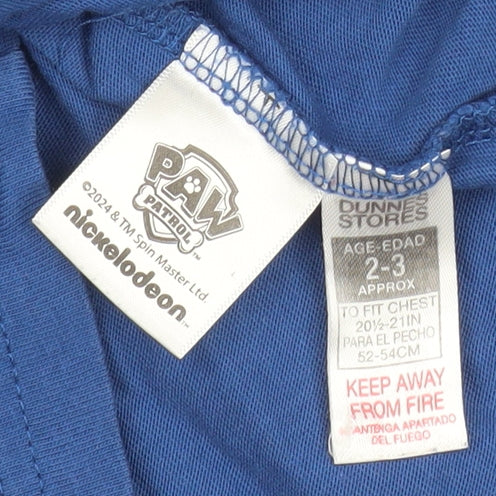 Additional view of Dunnes boys’ blue paw patrol cotton t-shirt 2-3 years
