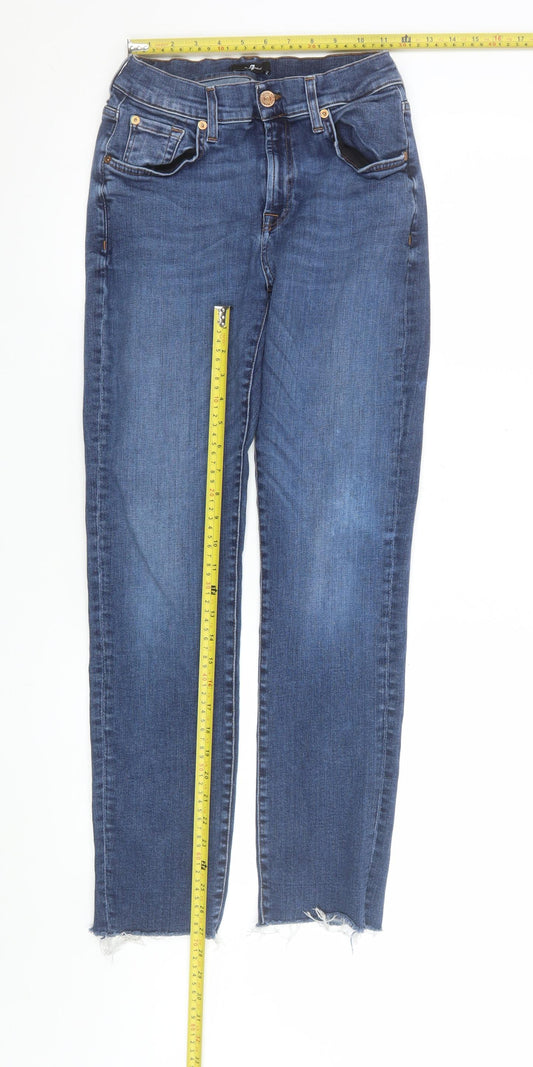 7 For All Mankind Women's Blue Skinny Stretch Jeans Size 28