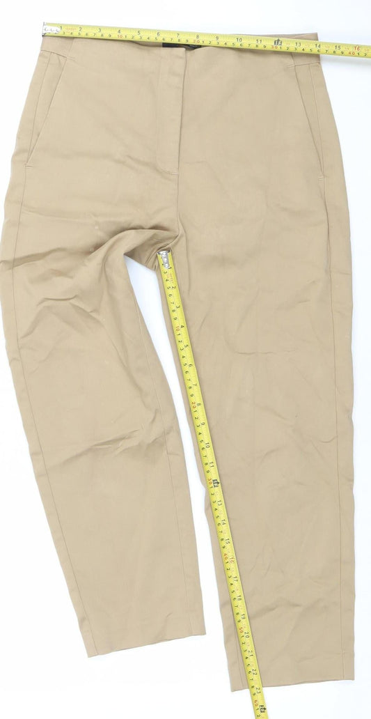 Marks and Spencer Womens Beige Chino Trousers Size 10 Long