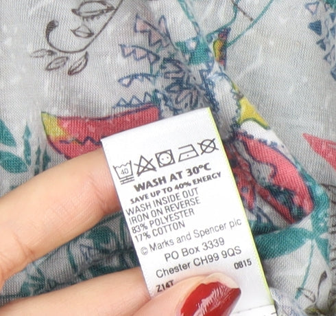 Marks and Spencer Women’s Multicoloured Floral Button-Up Tunic Shirt Size 12