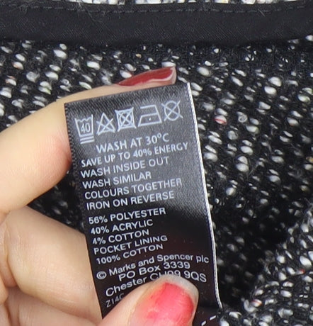 Marks and Spencer Women’s Grey Woven Blazer UK 14 Classic Single-Breasted Jacket