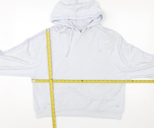 Hollister Women’s Light Blue Lace Trim Hoodie Size L Pullover