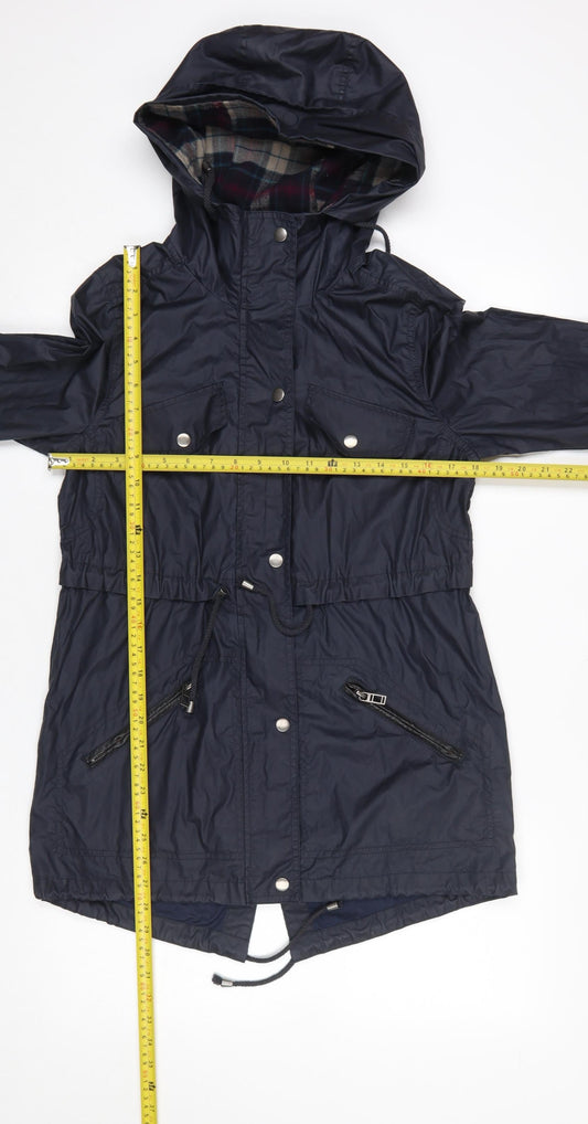 Atmosphere Women's Blue Hooded Parka Jacket Size 6 Regular