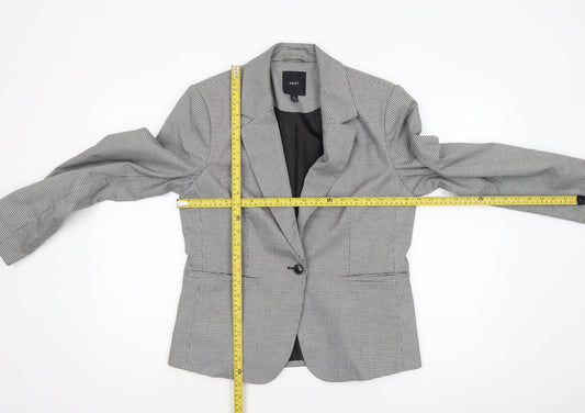 Next Women's Grey Houndstooth Regular Fit Blazer Size 12