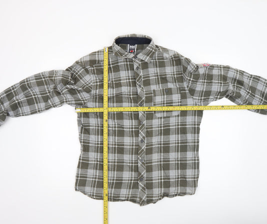 Helly Hansen Men's Green Check Flannel Long Sleeve Button-Up Shirt Size M