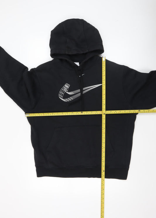 Nike Men's Black Pullover Hoodie Size M Graphic Fleece Sweatshirt