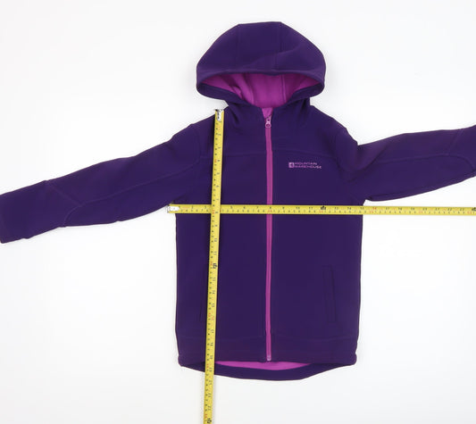 Mountain Warehouse Girls Purple Hooded Softshell Jacket 7-8 Years