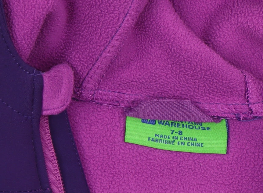 Additional view of Mountain Warehouse girls’ purple hooded softshell jacket 7-8 years