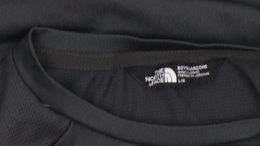The North Face Boys Black Short Sleeve Active T-Shirt L Lightweight