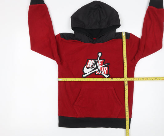 Nike Boys Red Fleece Pullover Hoodie 10-12 Years Jordan Jumpman Logo