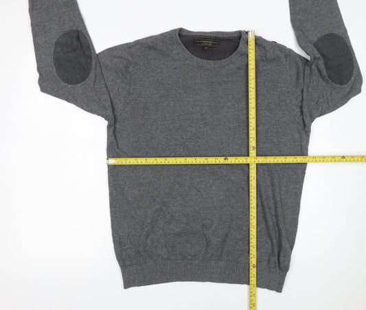 Jack & Jones Men’s Grey Cotton Crew Neck Pullover Jumper L