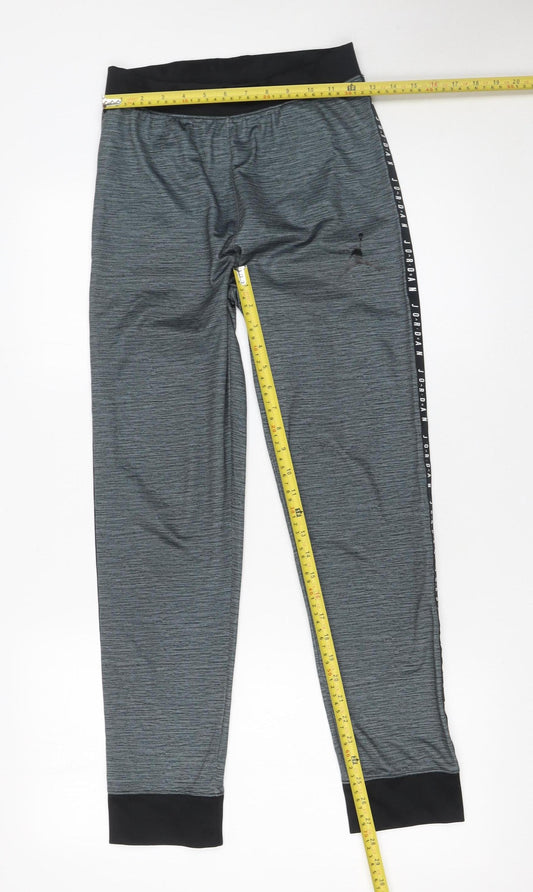 Jordan Boys Grey Jogger Trousers 12-13 Years Polyester Athletic Pants