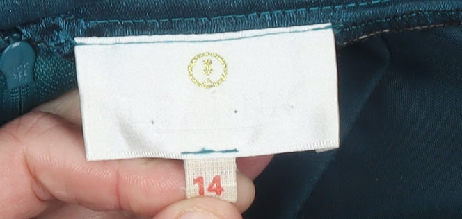 Marks and Spencer Women Teal Satin Outfit Set Size 14 Evening Formal