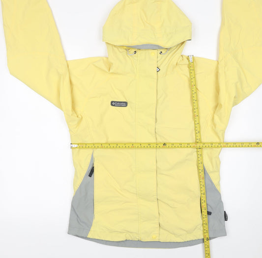 Columbia Women's Yellow Waterproof Hooded Rain Jacket M