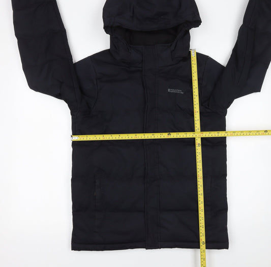 Mountain Warehouse Boys Black 13 Years Hooded Puffer Jacket Winter Coat