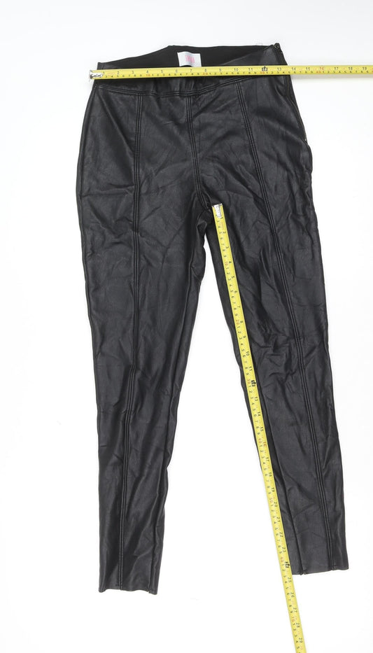 Savida Women’s Black Faux Leather Leggings Size 10 Slim Fit