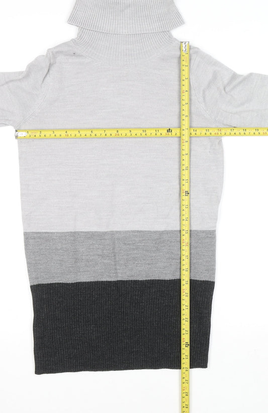 Marks and Spencer Womens Grey Roll Neck Acrylic Jumper Size 6