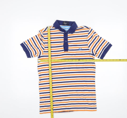 Fred Perry Men's Multicoloured Striped Slim Fit Polo Shirt Size S