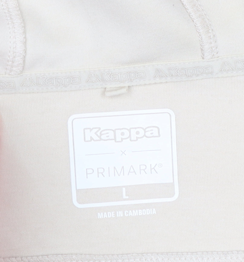 Kappa x Primark Women Beige Full Zip Hoodie L Cotton Blend